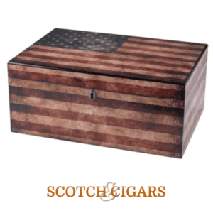 100 count humidor with American Flag