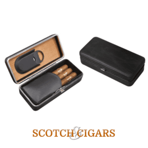 3-Cigar leather case with cigar cutter
