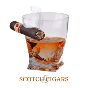 Scotch Glass with Cigar holder