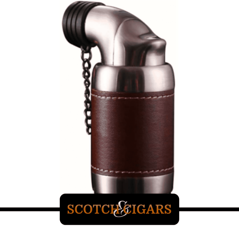 torch lighter wrapped in brown leather