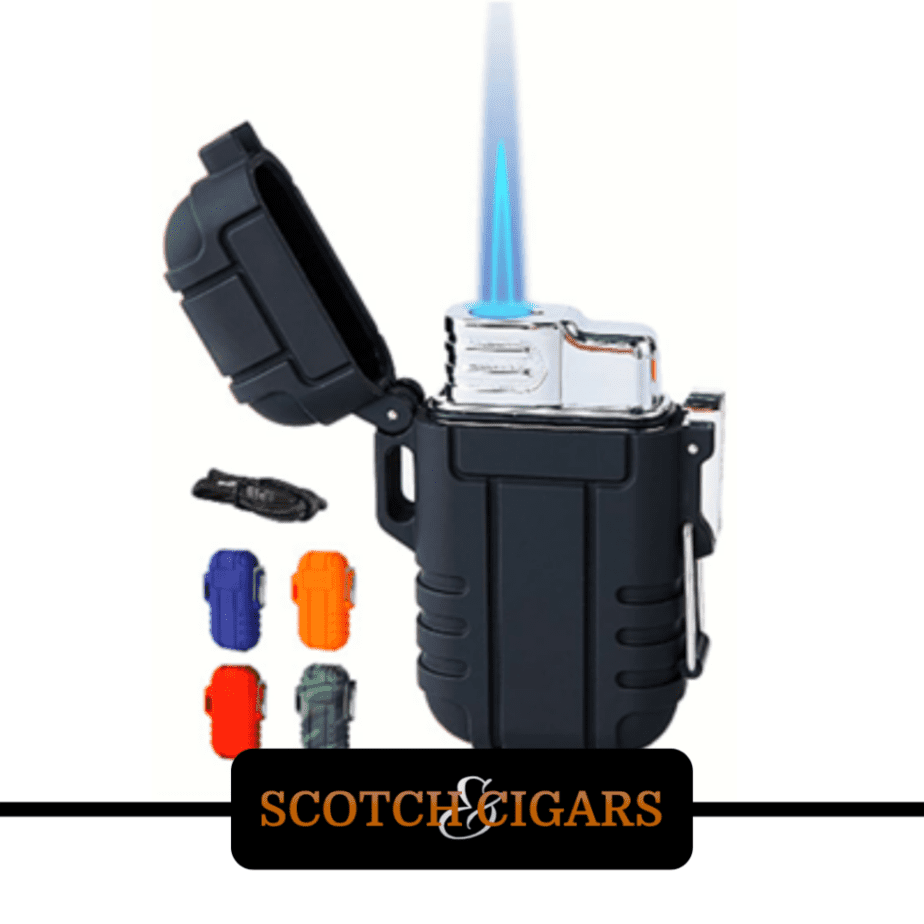 black torch lighter with four other color options