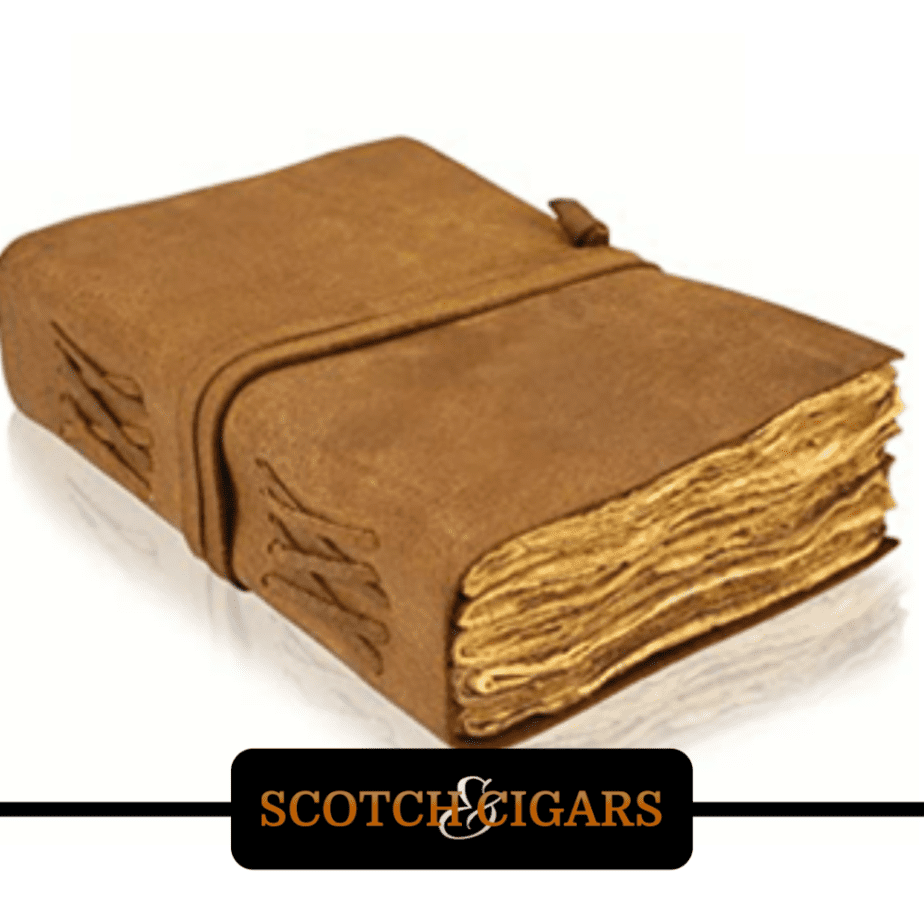soft leather journal with strap