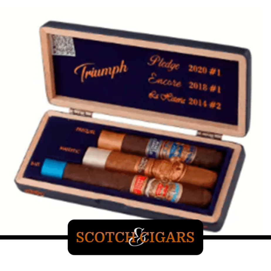 3 cigars in a wooden gift box